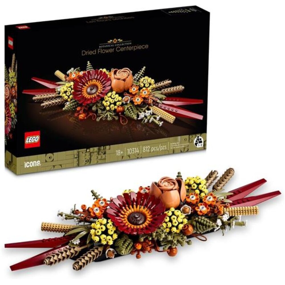 LEGO Icons Dried Flower Centerpiece Building Set - Artificial Flowers for